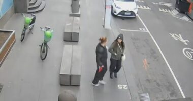 A capture from the CCTV footage of a random stabbing attack in Melbourne's CBD in October