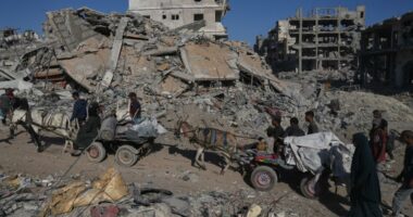 Drone footage above Gaza City shows the toll of 2 years of war