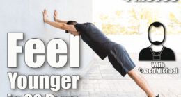 Profile shot of focused man in sportswear pushing wall on footpath in city. 4 Bodyweight Exercises That Reverse Aging Signs in 30 Days. Cover