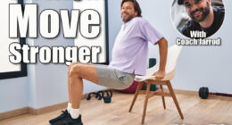 Middle age man smiling confident sitting on chair stretching at sport center. 5 Chair Exercises Men Over 50 Must Do To Live Longer. Cover