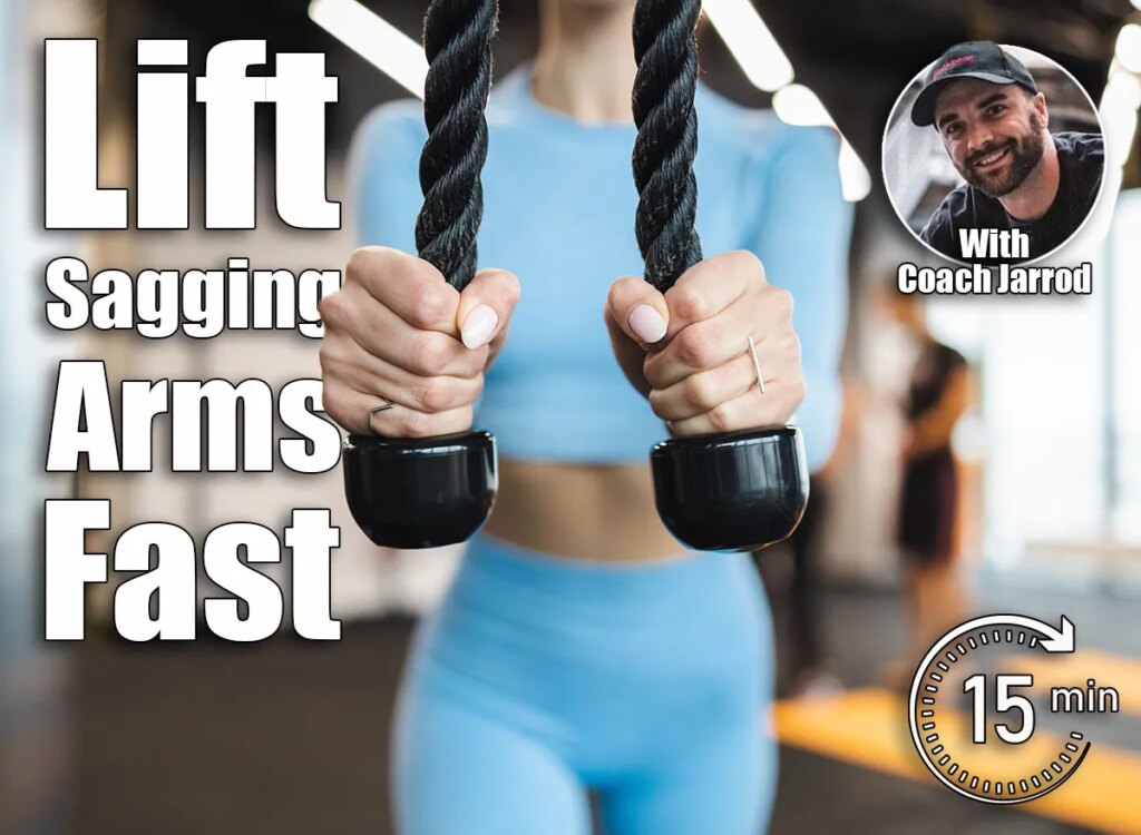 Woman doing pushdowns with rope for triceps at the gym closeup. 5 Standing Exercises That Lift Sagging Arms Better Than Dumbbells After 45. Cover