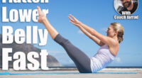 Focused fit blonde doing yoga on the beach on a sunny day. 6 Core Exercises That Flatten Lower Belly in 30 Days After 50. Cover