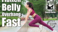 Asian sportswoman performing incline push ups using a concrete border in a green park. 6 Standing Exercises That Flatten Belly Overhang Better Than Cardio After 50. Cover