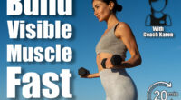 Fit woman exercising with dumbbells outdoors under a clear blue. 8 At-Home Dumbbell Exercises That Build Visible Muscle After 50. Cover