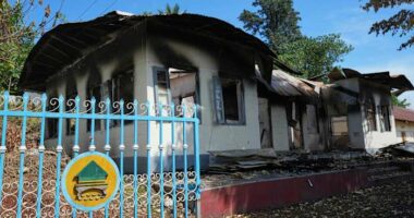 A Myanmar town lies in shambles as both sides in civil war vie for control