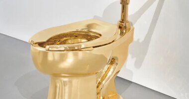 A solid gold toilet is up for auction with a $10 million starting price