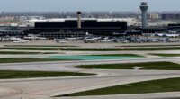 Air traffic controllers at O'Hare Airport rally against government shutdown