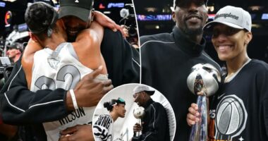 A'ja Wilson shares tender moment with Bam Adebayo after Aces win WNBA championship