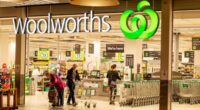 Sydney, Australia 2021-01-07: Exterior view of Woolworths Miranda supermarket during the COVID-19 pandemic lockdown