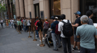 People queue outside the ABC Bullion store at Martin Place, Sydney October 22, 2025.