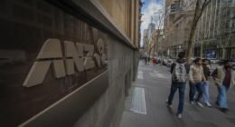 The ANZ logo outside an office in Melbourne.
