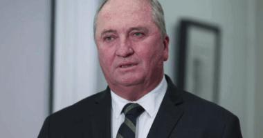Member for New England Barnaby Joyce during a doorstop interview in the press gallery.