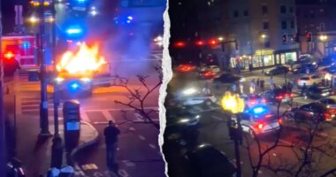 Blue city street takeover suspects torched police cruiser in 'hell-bent' attack on cops: union chief