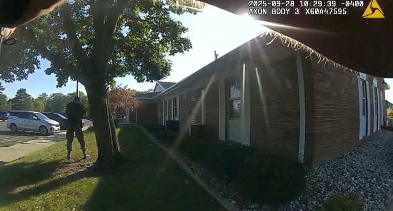 Bodycam footage shows moment cops shoot down Michigan church killer