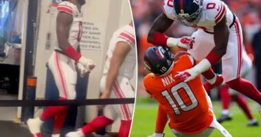 Brian Burns fumes on his way to locker room after Giants' collapse