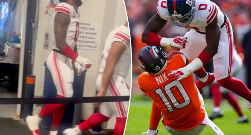 Brian Burns fumes on his way to locker room after Giants' collapse