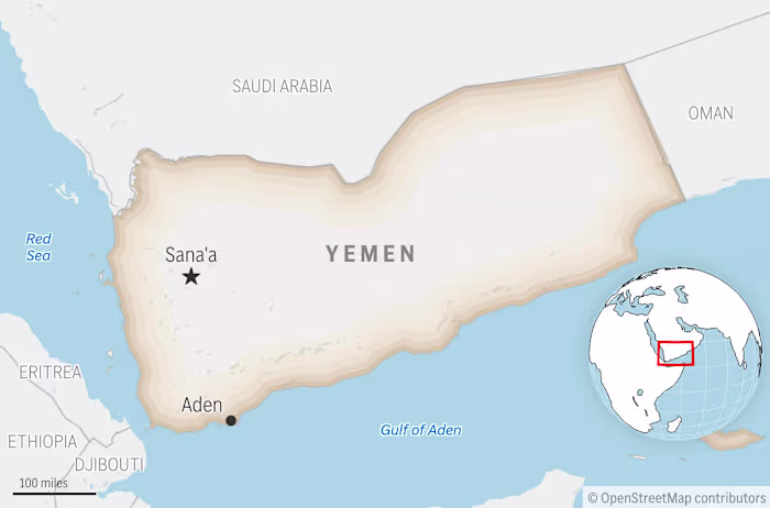 British military says ship ablaze after being struck off the coast of Yemen in the Gulf of Aden