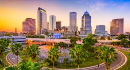 Busy day for traffic in Downtown Tampa on Saturday