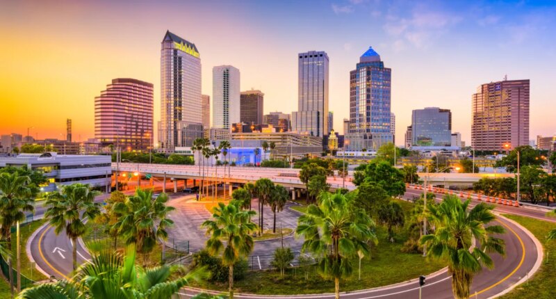 Busy day for traffic in Downtown Tampa on Saturday
