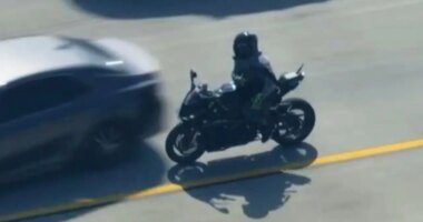 California suspect accused of shooting, killing deputy crashes motorcycle during highway pursuit