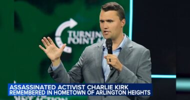 Charlie Kirk, assassinated conservative activist, remembered with day-long vigil in hometown of Arlington Heights, Illinois
