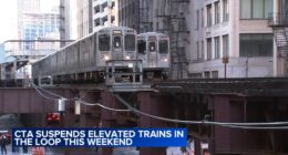 Chicago CTA riders brace for weekend work halting of trains on elevated Loop tracks on Brown, Green, Orange and Pink lines