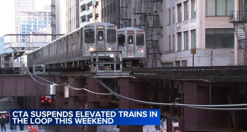 Chicago CTA riders brace for weekend work halting of trains on elevated Loop tracks on Brown, Green, Orange and Pink lines
