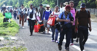 Cuban-led caravan aims for Mexico City as Trump policies deter migrants from US