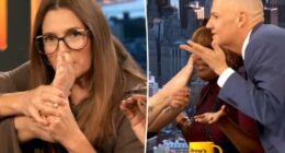Drew Barrymore smells her ‘dirty’ feet live on TV, shoves them in co-hosts’ faces