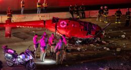 Driver recounts terrifying near miss as helicopter crashes on highway