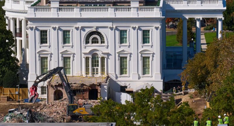 Entire White House East Wing now demolished as Trump moves forward with ballroom construction