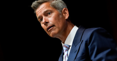 FILE - Transportation Secretary Sean Duffy speaks during a news conference Aug. 5, 2025, at the Department of Transportation in Washington. (AP Photo/Julia Demaree Nikhinson, File)