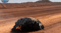 Flaming chunk of suspected space junk crash lands on WA mine site