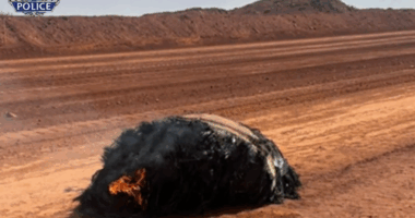 Flaming chunk of suspected space junk crash lands on WA mine site