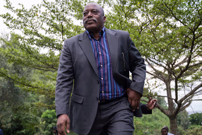 Former Congo leader Kabila appears at Kenya political meeting despite absentia death sentence