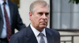 FILE- Britain's Prince Andrew leaves King Edward VII hospital in London after visiting his father Prince Philip, June 6, 2012. (AP Photo/Sang Tan, File)