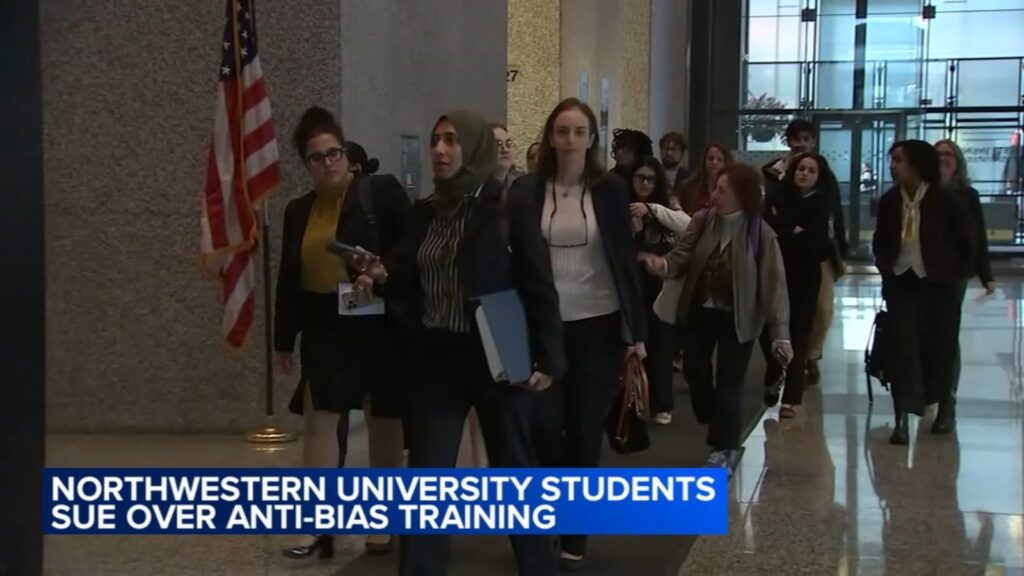 Group faces loss of Northwestern University student status for refusing mandatory anti-bias training, which mentions Israel