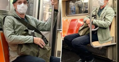 Hollywood superstar goes completely incognito as he rides NYC subway