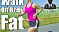 Woman running on country road, meadow and summer landscape. How Much Walking Do You Need to Shrink Belly Pooch After 50? Cover