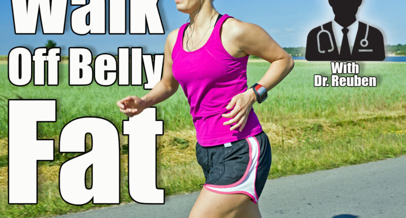 Woman running on country road, meadow and summer landscape. How Much Walking Do You Need to Shrink Belly Pooch After 50? Cover