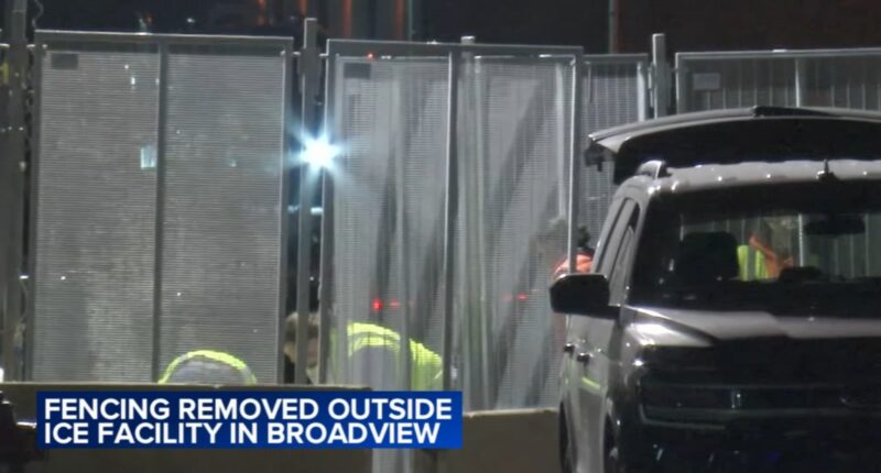 ICE Chicago news: Crews dismantle fence surrounding Broadview ICE facility to meet judge's order