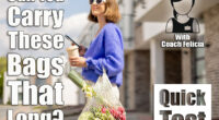 Woman using phone while standing with mesh bag full of fresh vegetables and reusable coffee cup on porch of her house. Concept of sustainability, healthy food and modern eco-friendly lifestyle. If You Can Carry These Shopping Bags This Long After 55, Your Real-World Strength Is Elite. Cover