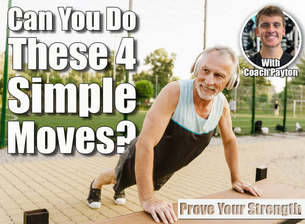 Grey senior man listening music and doing push-ups while working out in park. If You Can Do These 4 Bodyweight Exercises After 60, You