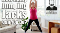 Young fitness woman doing jumping jacks or star jump exercise at home, copy space. Girl working out, full length portrait. Healthy lifestyle concept. If You Can Do This Many Jumping Jacks at 55, Your Cardio Is Better Than Most. Cover