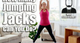 Young fitness woman doing jumping jacks or star jump exercise at home, copy space. Girl working out, full length portrait. Healthy lifestyle concept. If You Can Do This Many Jumping Jacks at 55, Your Cardio Is Better Than Most. Cover