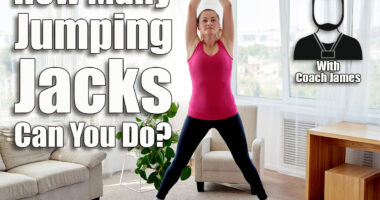 Young fitness woman doing jumping jacks or star jump exercise at home, copy space. Girl working out, full length portrait. Healthy lifestyle concept. If You Can Do This Many Jumping Jacks at 55, Your Cardio Is Better Than Most. Cover
