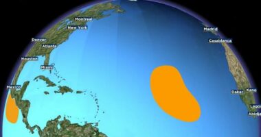 Invest 97L tagged by the National Hurricane Center