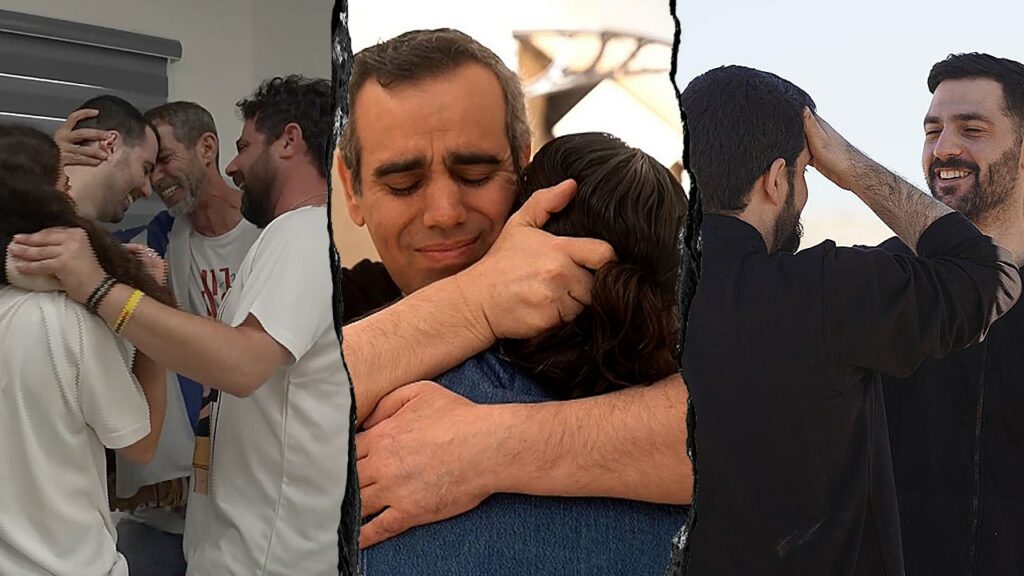 Israeli hostages reunited with families in emotional moments