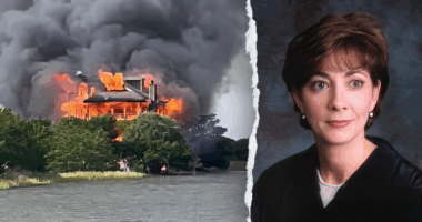 Judge's waterfront mansion burns in possible arson as first responders use kayaks for dramatic rescue