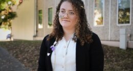 Animal rights activist Zoe Rosenberg, who is on trial for taking four chickens from one of Perdue Farms